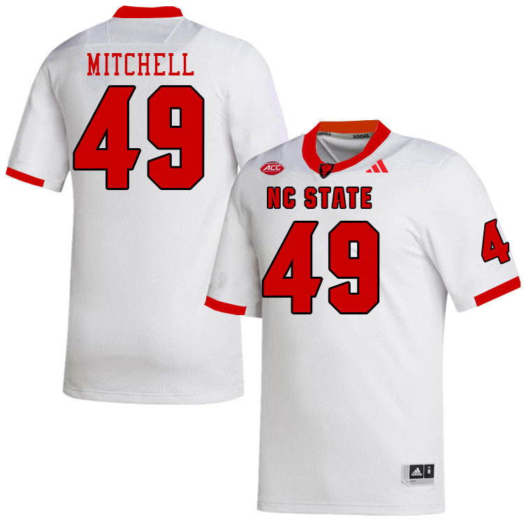 Men #49 Reid Mitchell NC State Wolfpack College Football Jerseys Stitched-White